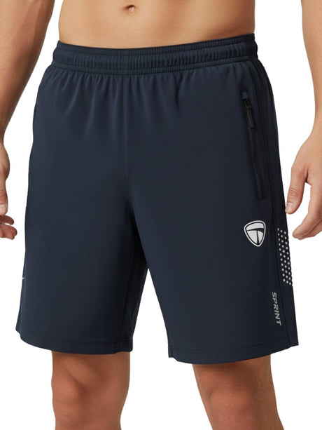 Men’s Running Shorts Navy Blue Color | Quick-Dry Lightweight Gym & Jogging Shorts with Zipper Pocket | Triumph