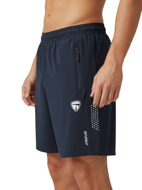 Men’s Running Shorts Navy Blue Color | Quick-Dry Lightweight Gym & Jogging Shorts with Zipper Pocket | Triumph