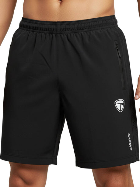 Men’s Running Shorts, Black | White | Navy Blue | Grey | Zipper Pockets for Gym, Workout & All Sport | Triumph