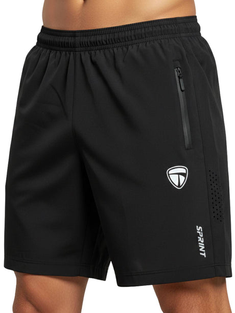Men’s Running Shorts, Black | White | Navy Blue | Grey | Zipper Pockets for Gym, Workout & All Sport | Triumph