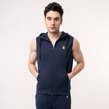 Sleeveless Hoodie - Navy Blue