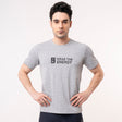 Printed Crew Neck Tee - Grey Melange
