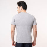 Printed Crew Neck Tee - Grey Melange