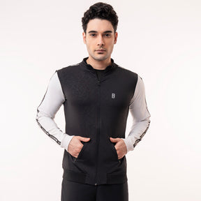 Signature Zip Up Jacket - Black and White