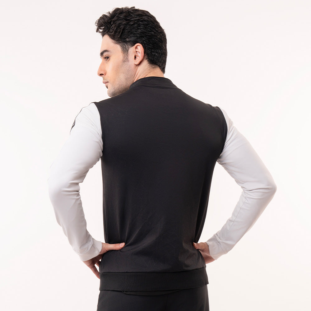 Signature Zip Up Jacket - Black and White