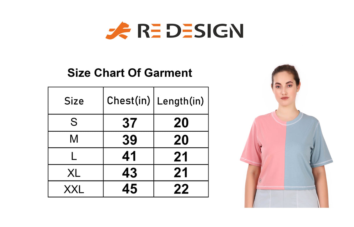 Cotton Crop Top For Women (Pink/Green)