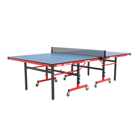 STAG GLOBAL Championship Roll-On Table Tennis  TT Table – 22mm Top Thickness with 2 TT Rackets, 6 Balls, 1 Table Cover & Clamp Net