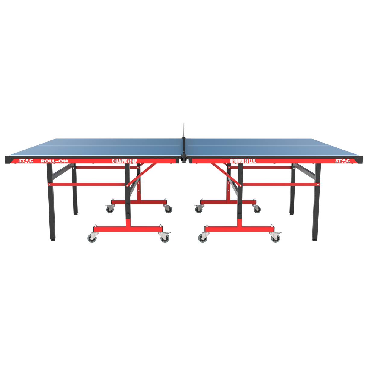 STAG GLOBAL Championship Roll-On Table Tennis  TT Table – 22mm Top Thickness with 2 TT Rackets, 6 Balls, 1 Table Cover & Clamp Net
