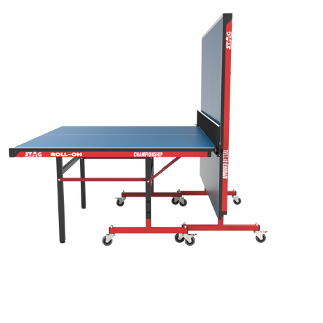 STAG GLOBAL Championship Roll-On Table Tennis  TT Table – 22mm Top Thickness with 2 TT Rackets, 6 Balls, 1 Table Cover & Clamp Net