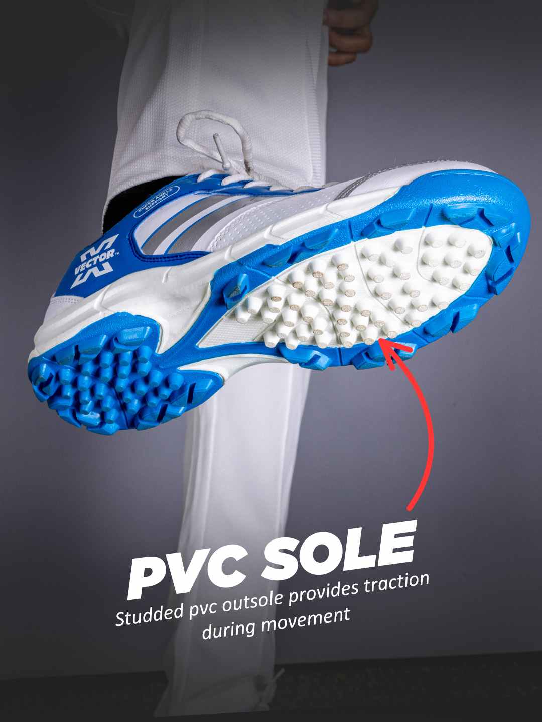 Vector X Blast-7.0 Stud Cricket Shoes, Synthetic Upper, Rubber Outsole, Designed to Elevate Your Game to New Heights Power, Precision, and Comfort
