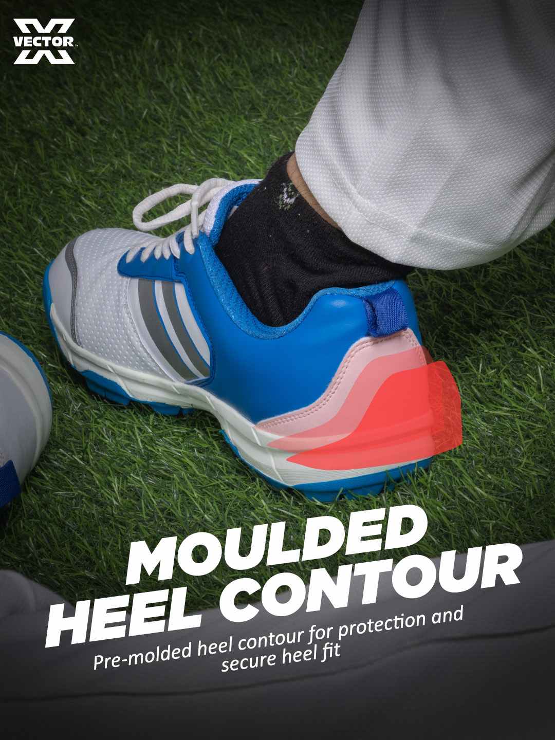 Vector X Blast-7.0 Stud Cricket Shoes, Synthetic Upper, Rubber Outsole, Designed to Elevate Your Game to New Heights Power, Precision, and Comfort