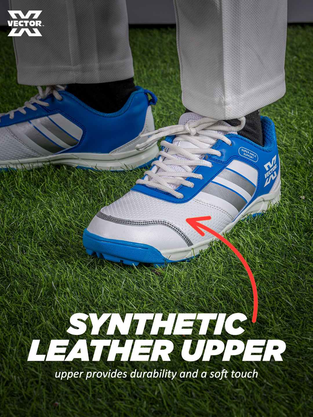 Vector X Blast-7.0 Stud Cricket Shoes, Synthetic Upper, Rubber Outsole, Designed to Elevate Your Game to New Heights Power, Precision, and Comfort