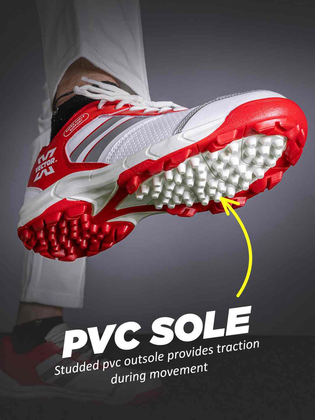 Vector X Blast-7.0 Stud Cricket Shoes, Synthetic Upper, Rubber Outsole, Designed to Elevate Your Game to New Heights Power, Precision, and Comfort