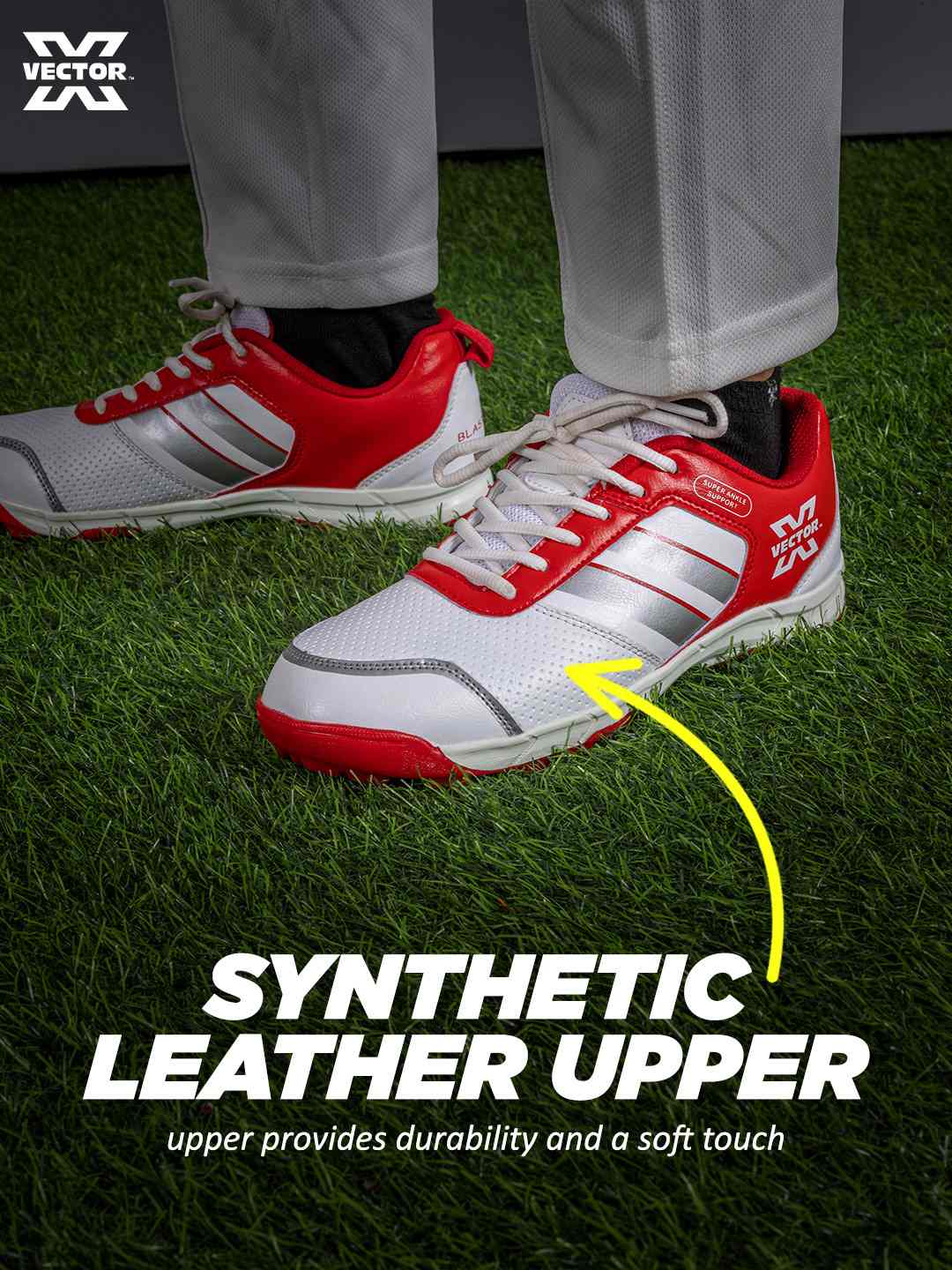 Vector X Blast-7.0 Stud Cricket Shoes, Synthetic Upper, Rubber Outsole, Designed to Elevate Your Game to New Heights Power, Precision, and Comfort