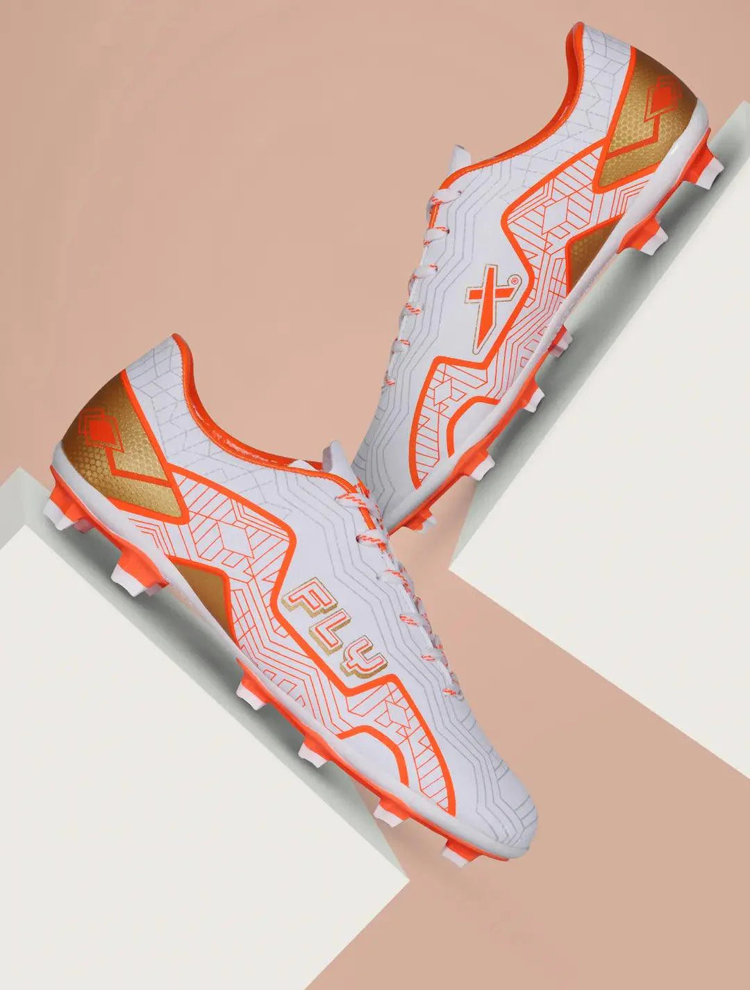 Vector X Fly Football Shoe/Studs, Double Colored TPU Sole, Padded Footbed, Premoulded Heel Shoe for Men