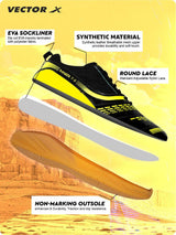 VECTOR X Ranger 7.0 Power Cushion Rubber Outsole Synthetic Mesh Badminton Shoes for Men Lightweight & Comfortable