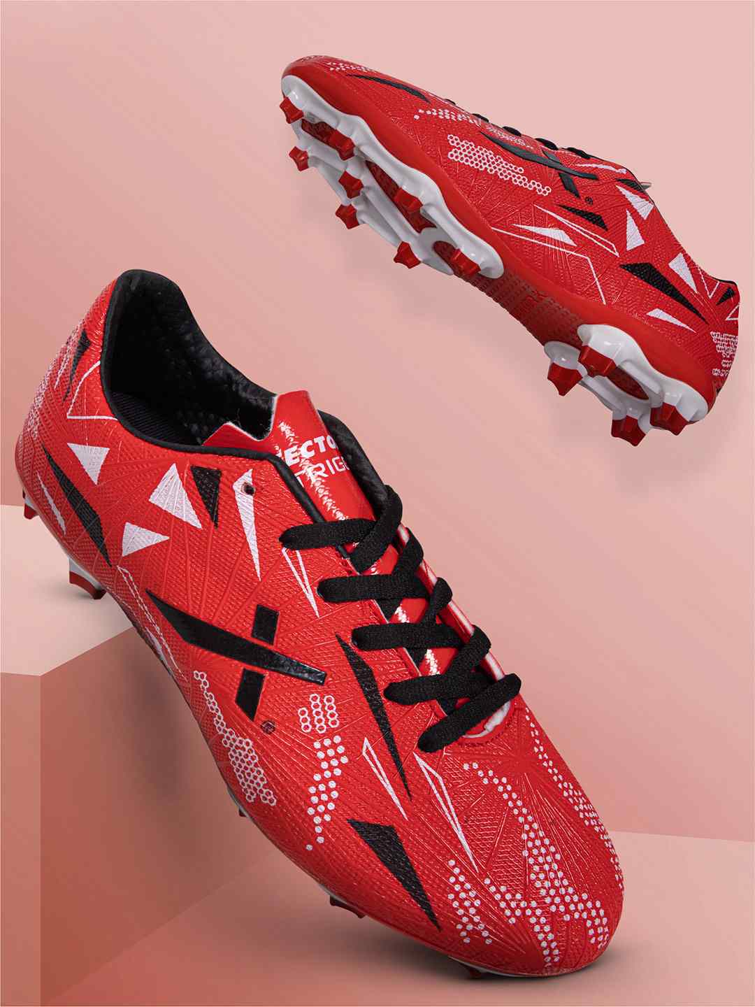 Vector X Trigger Football Shoe/Studs, Double Colored TPU Sole, Padded Footbed, Premoulded Heel Shoe for Men