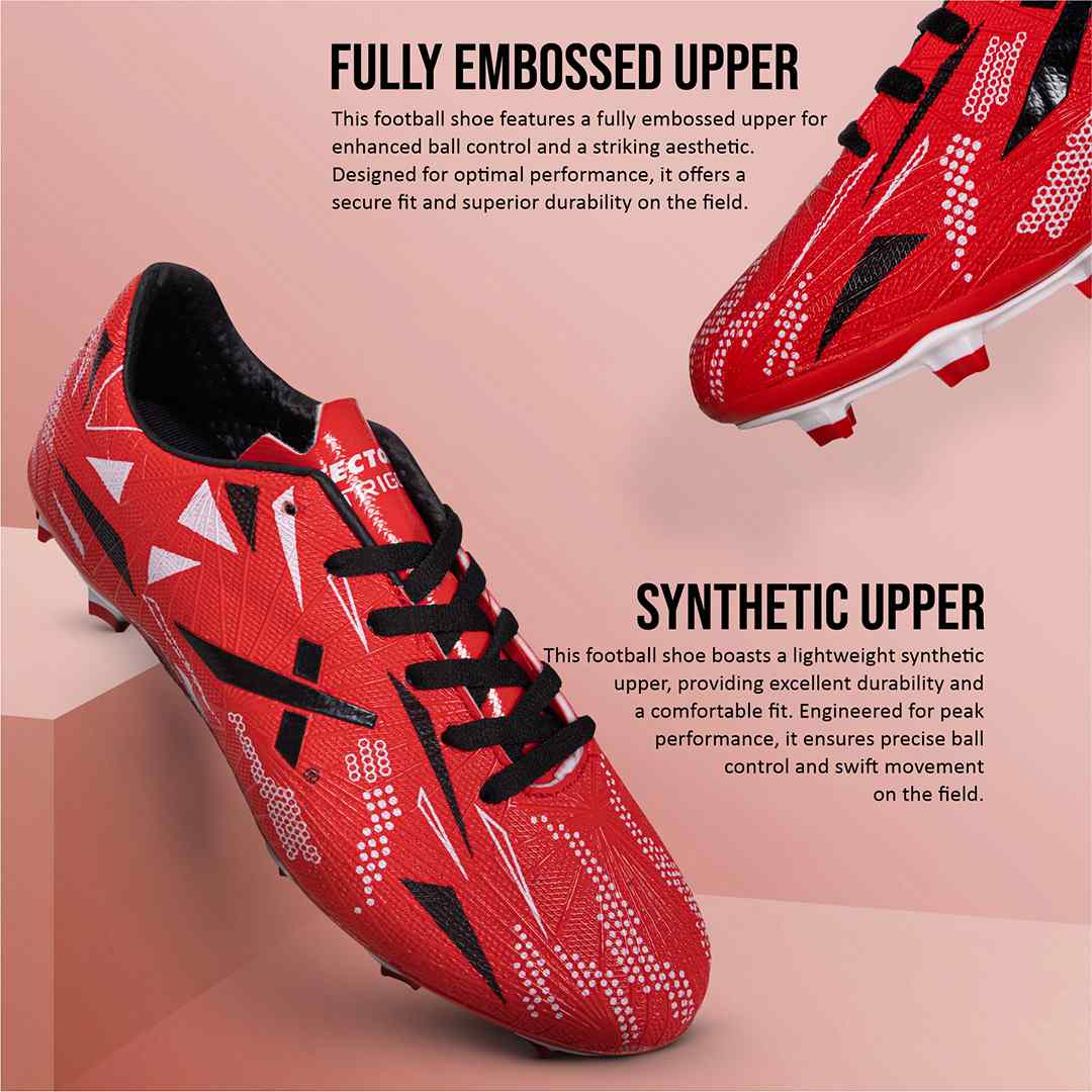 Vector X Trigger Football Shoe/Studs, Double Colored TPU Sole, Padded Footbed, Premoulded Heel Shoe for Men