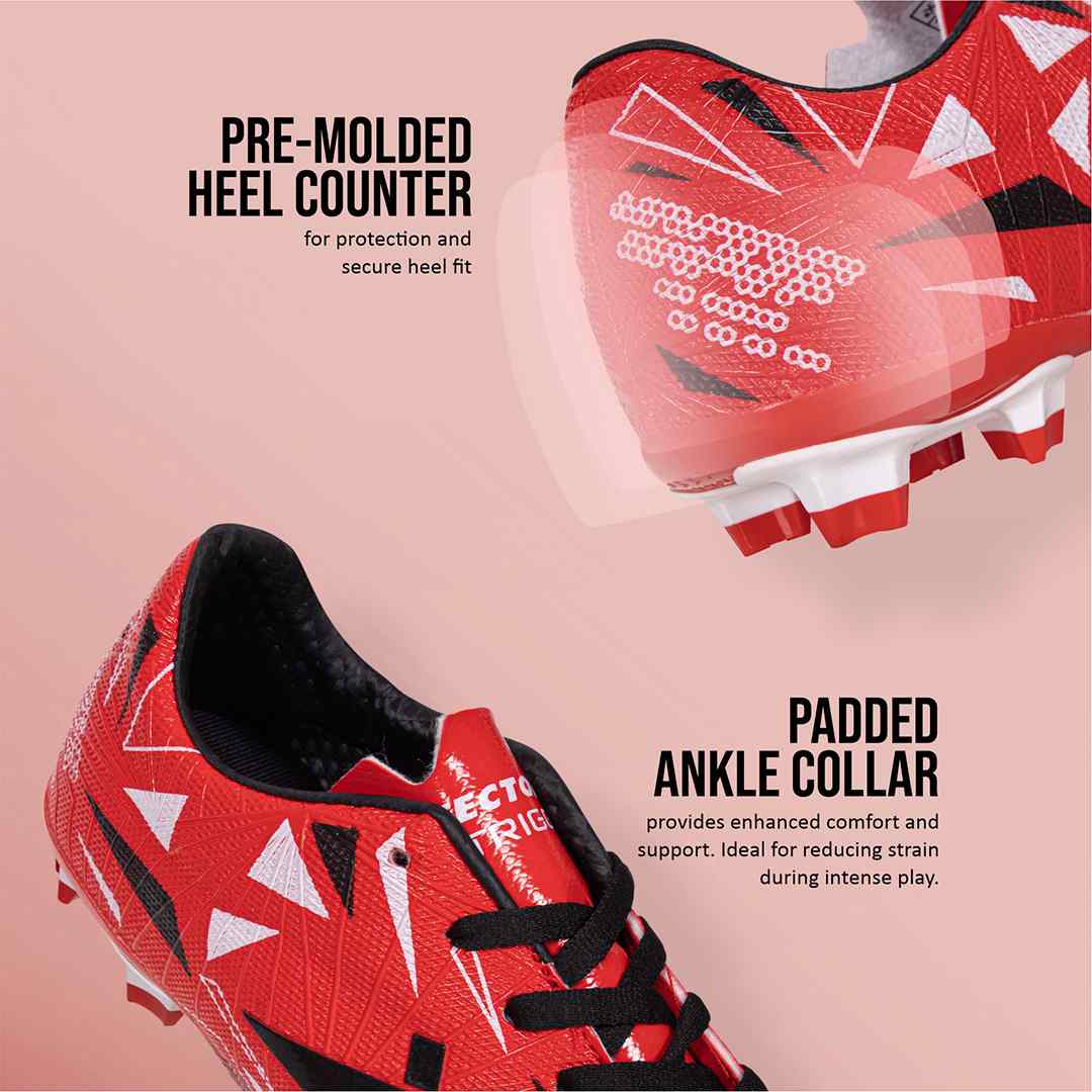 Vector X Trigger Football Shoe/Studs, Double Colored TPU Sole, Padded Footbed, Premoulded Heel Shoe for Men