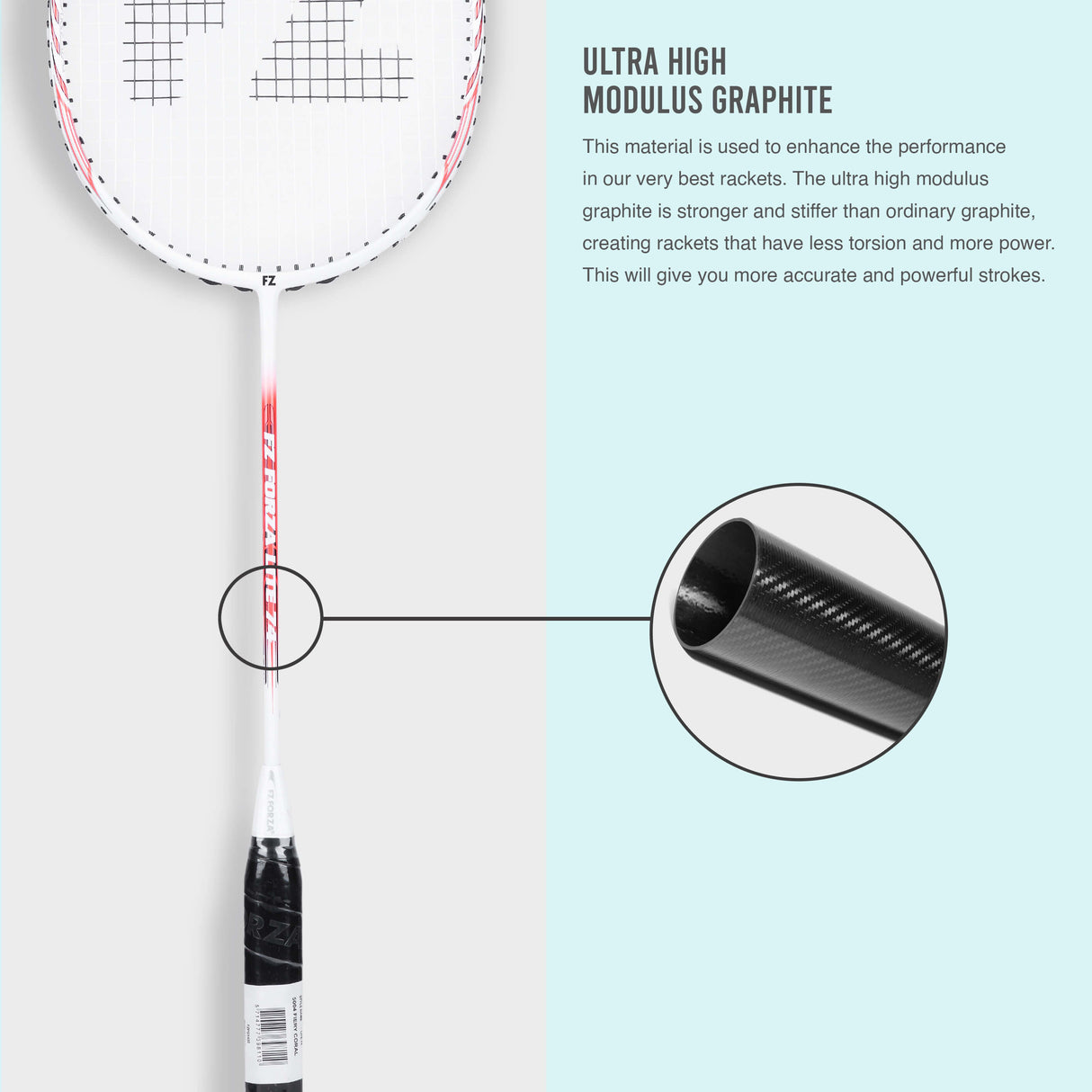 Lite 74 Strung Badminton Racket (Fiery Coral) - 6U/G5