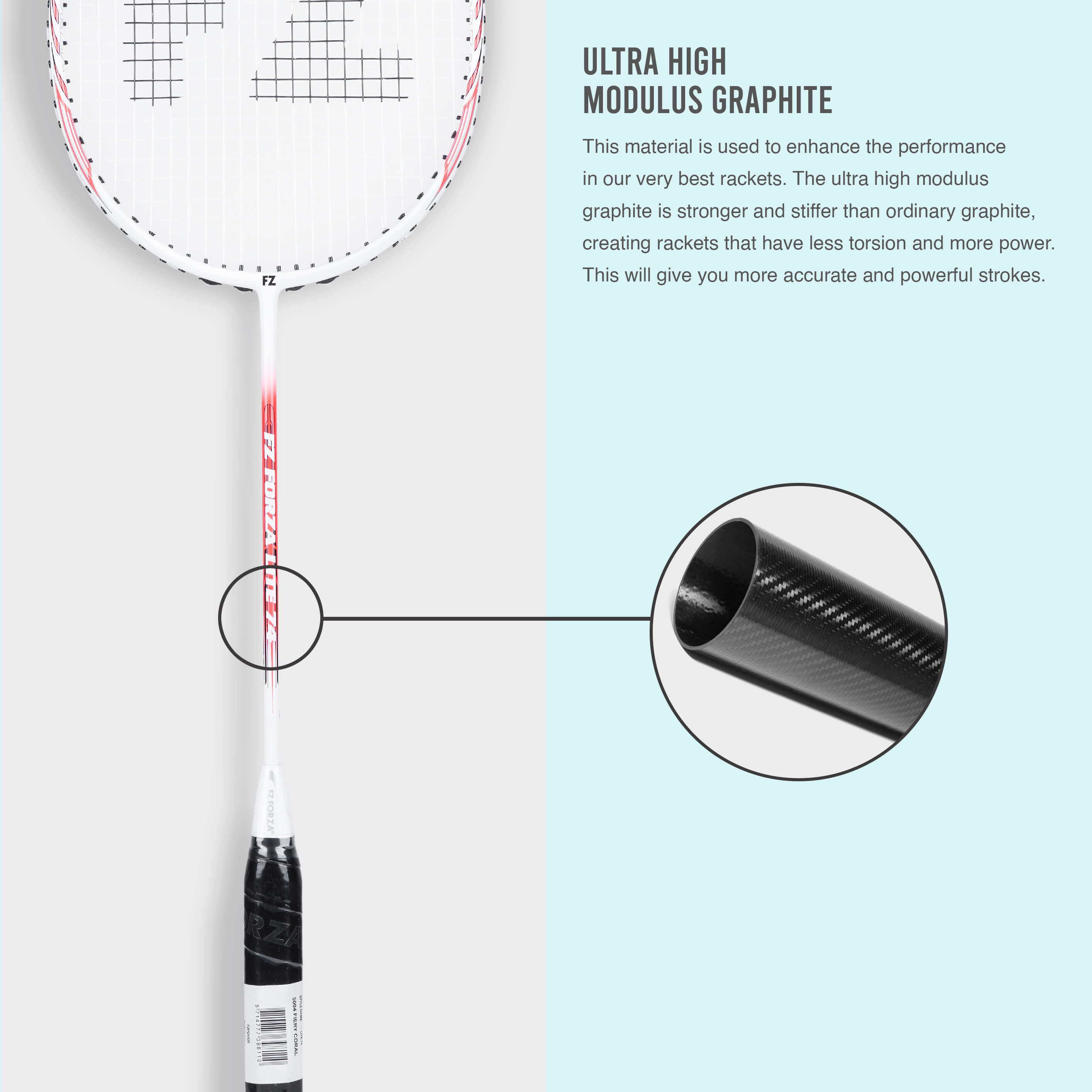 Lite 74 Strung Badminton Racket (Fiery Coral) - 6U/G5