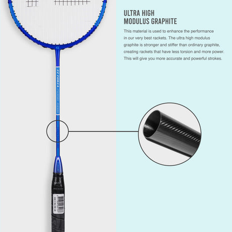 Power 488M Strung Attacking Badminton Racket (Sky Blue) - 3U/G5