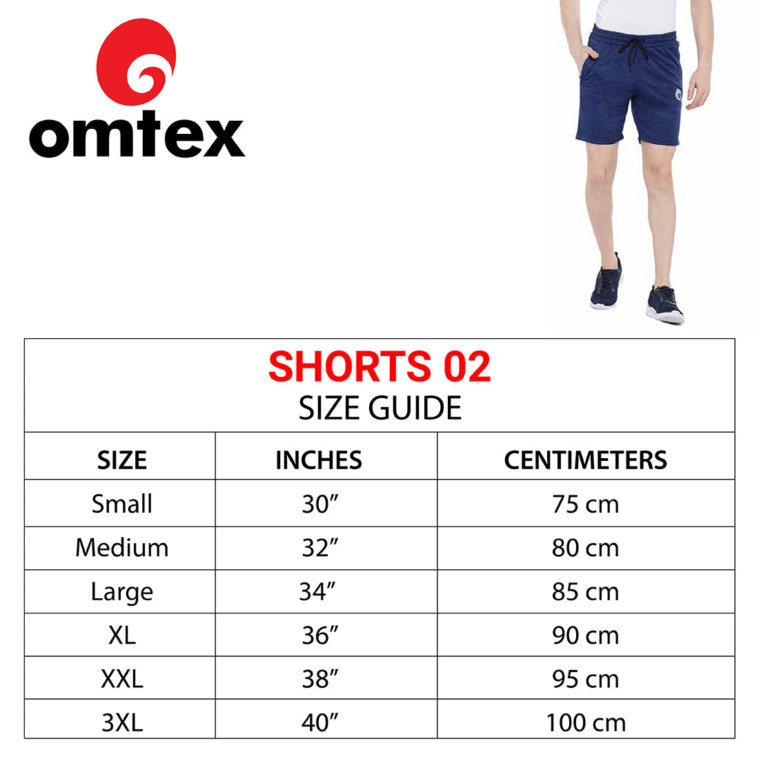 Omtex Shorts for Men - Blue