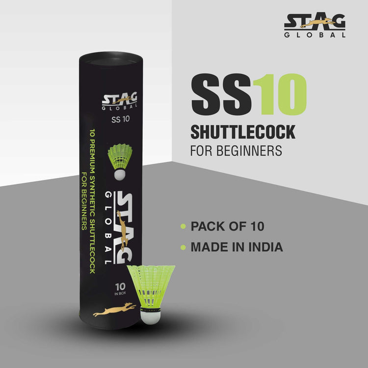 STAG GLOBAL 10 Nylon Shuttlecock For Beginners | Box 1 |  Superior Durability shuttlecocks for Beginners