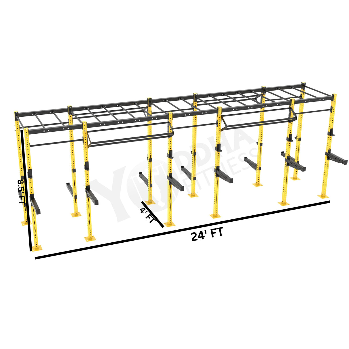 Freestanding CrossFit Rig - 24 Ft with Monkey Bar