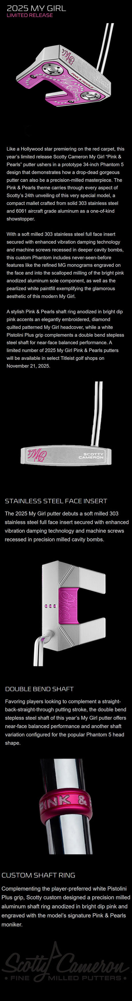 Scotty Cameron My Girl Limited Pink & Pearls Putter