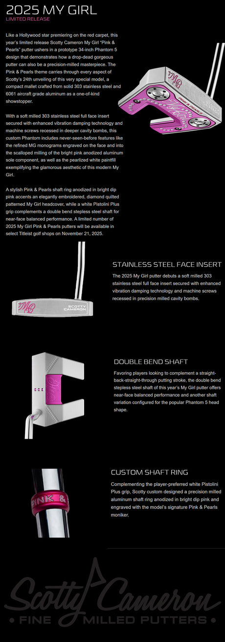 Scotty Cameron My Girl Limited Pink & Pearls Putter