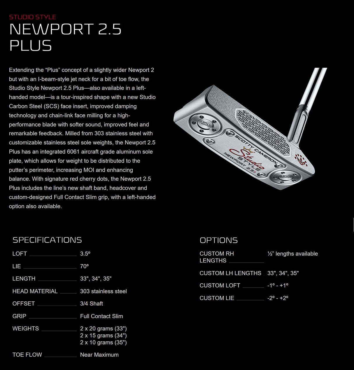 Scotty Cameron Studio Style Newport 2.5 Plus Putter