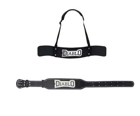 DIABLO Home Gym Combo of Leather Gym Belt & Arm Blaster (Belt Size - XXL) | Kibi Sports