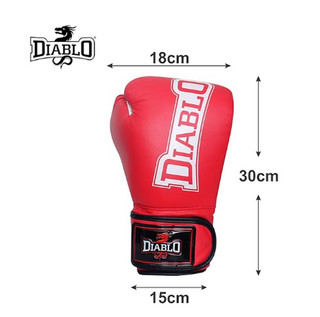 Diablo健身训练合成皮革黑色拳击手套 | Kibi Sports