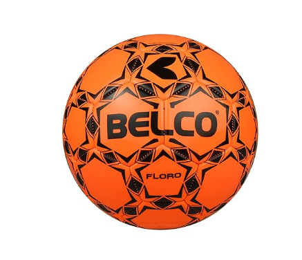 BELCO Florocent Orange PVC Football Size 5, Soccer Ball | Kibi Sports