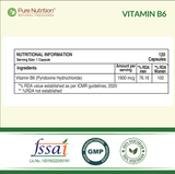 Vitamin B6 (Pyridoxine) Capsules 120 Count Mood, Brain & Immune Support