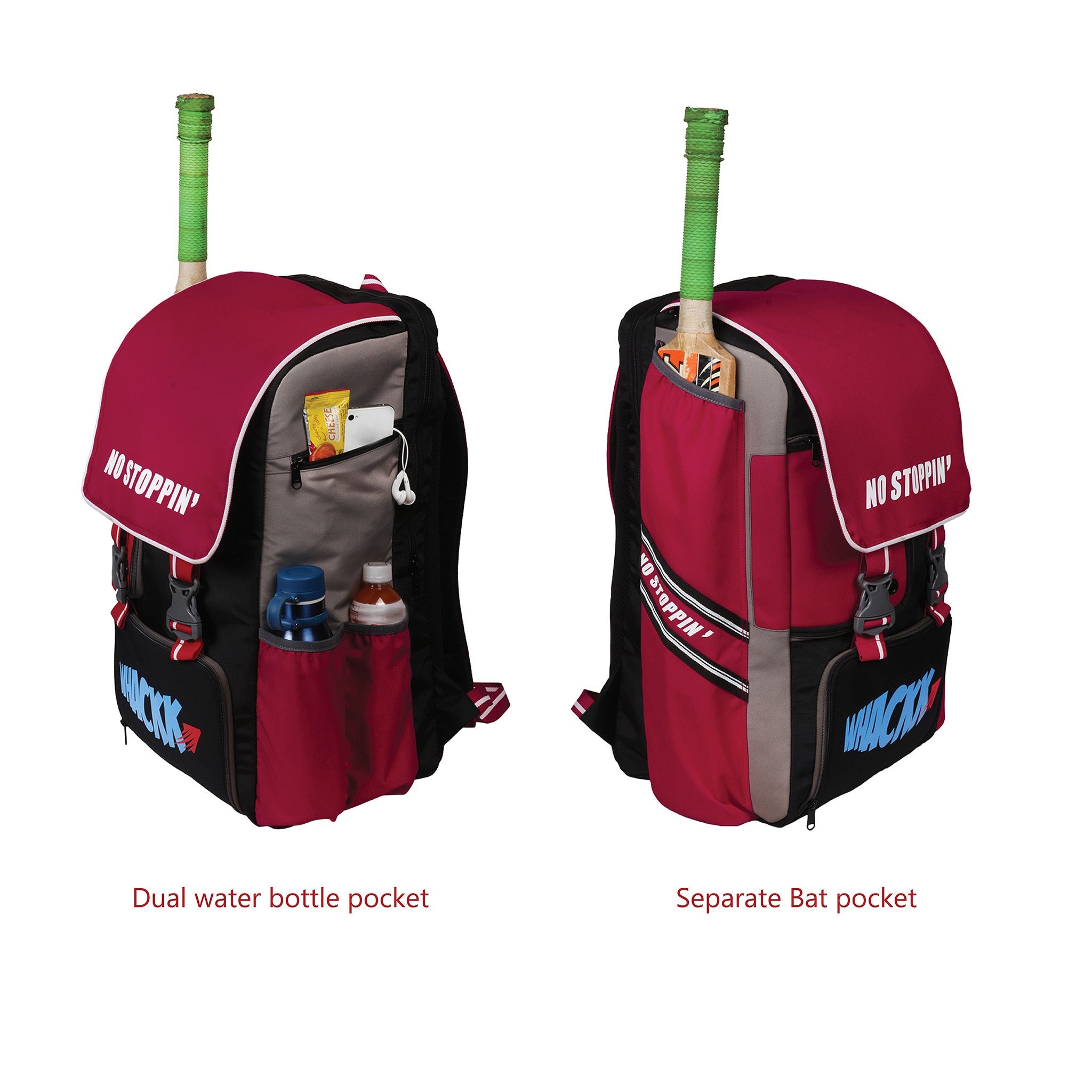 Scorer Red |Cricket Kitbag |Cricket Kit Bag Backpack |Juniour & Youth|Player Bat Pocket Shoe & Helmet Pocket |Separate Pad Pocket Fit 13.75 inch Leg Pad |2 Bottle Accesory Pocket