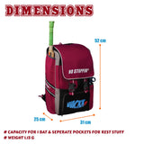 Scorer Red |Cricket Kitbag |Cricket Kit Bag Backpack |Juniour & Youth|Player Bat Pocket Shoe & Helmet Pocket |Separate Pad Pocket Fit 13.75 inch Leg Pad |2 Bottle Accesory Pocket