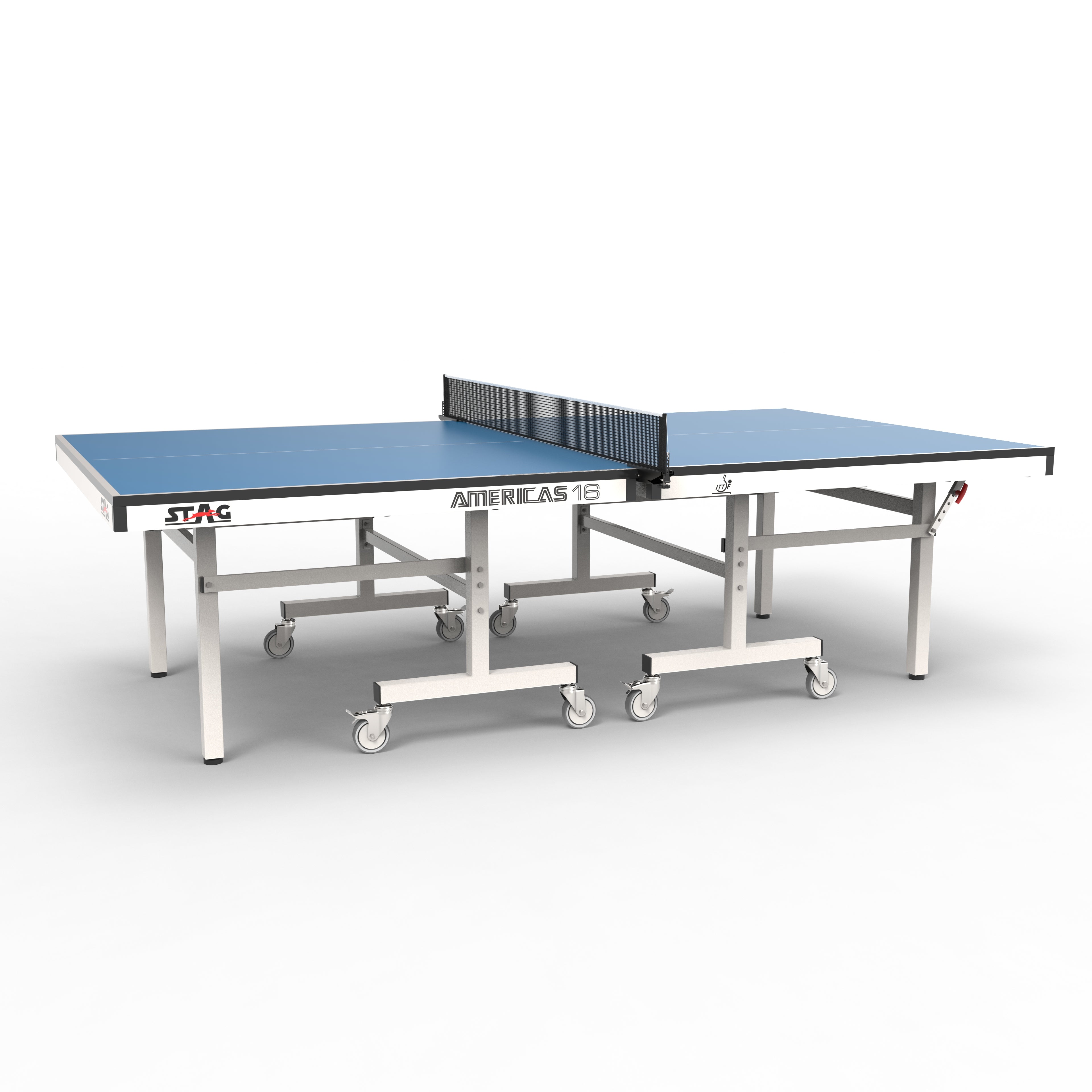 STAG GLOBAL Americas 16 Table Tennis Table 25mm Top (ITTF-Approved) Table with 2 TT Rackets, 6 Balls, 1 Table Cover & Clamp Net