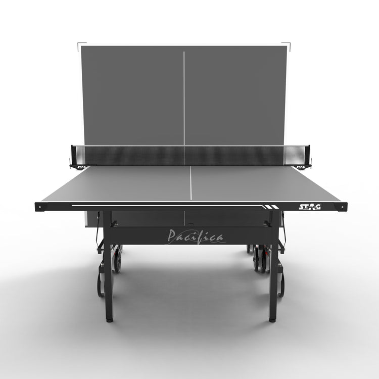 STAG GLOBAL Pacifica Outdoor Table Tennis Table Thickness 4 mm with 2 TT Rackets, 6 Balls, 1 Table Cover & Clamp Net