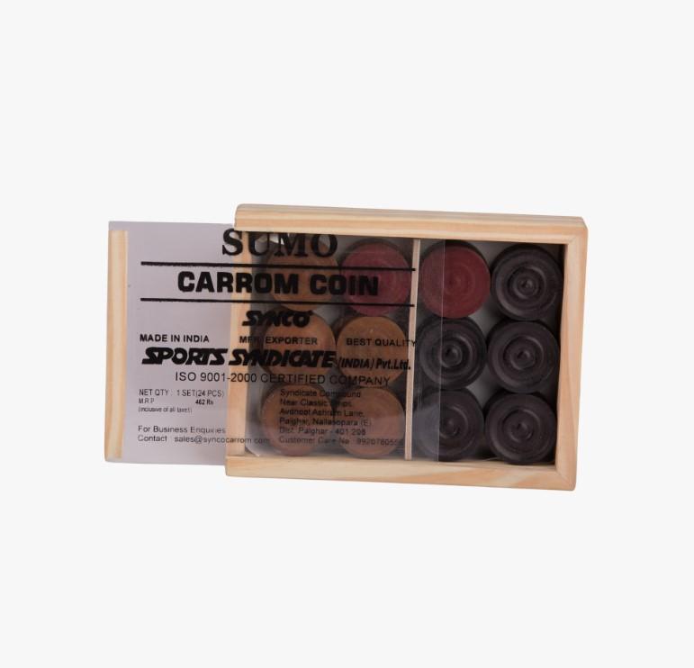 Synco Sumo carrom coins with special wood box