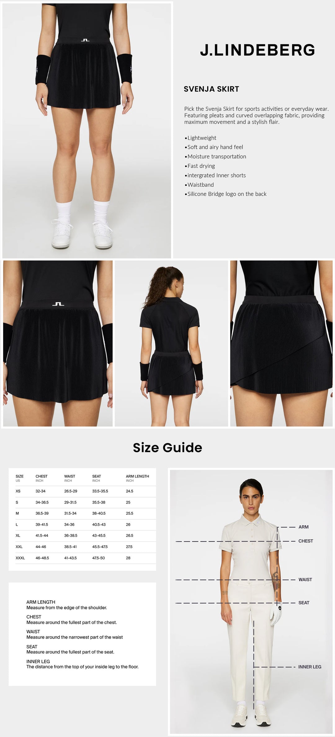 J Lindeberg Women’s Svenja Skirt - Black