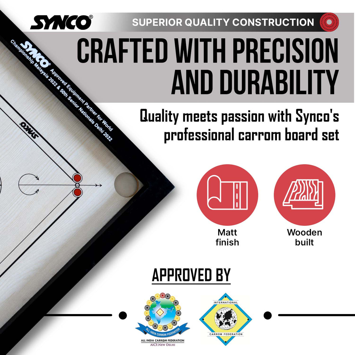 Synco 20 Inch Chakri Carrom Board for kids