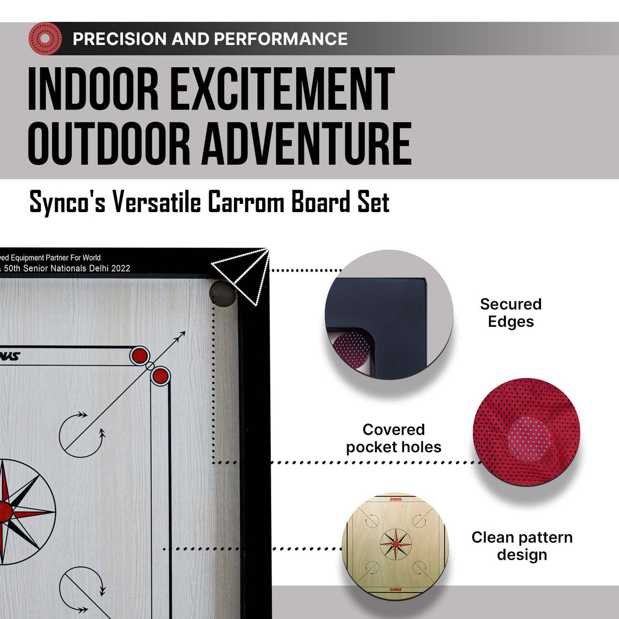 Synco 20 Inch Chakri Carrom Board for kids