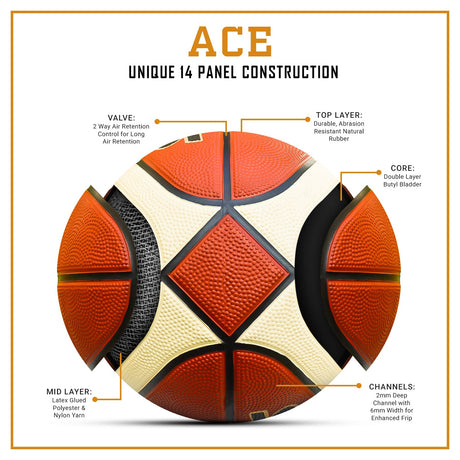ACE 14 Panel Unique Basketball (Size-7)