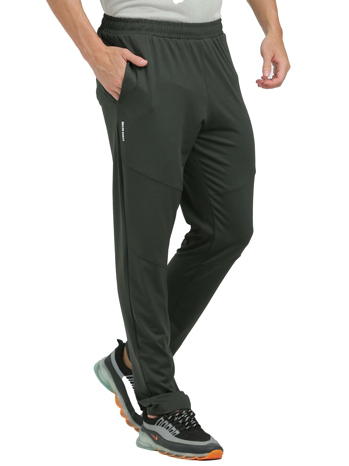 Synco AeroMove Trackpant for Men (Olive Green) - Ideal for Activewear, Running, Gymwear