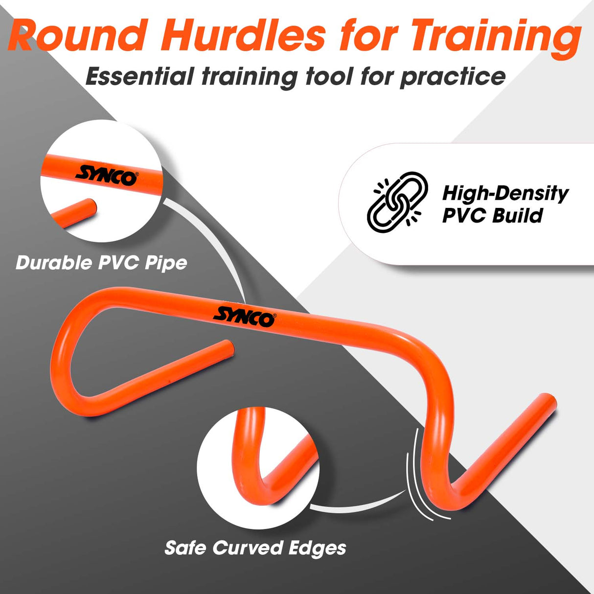 Synco Agility Flat/Round Hurdles (Set of 6) Orange/Green