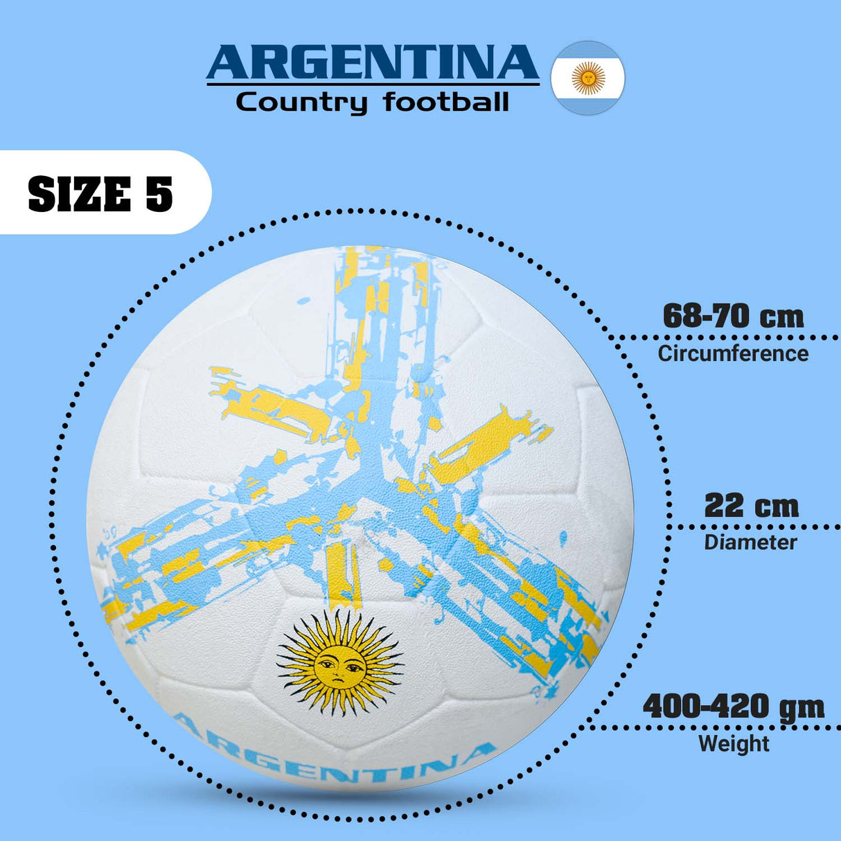 Synco Country Flag Football - Argentina (Size-5)