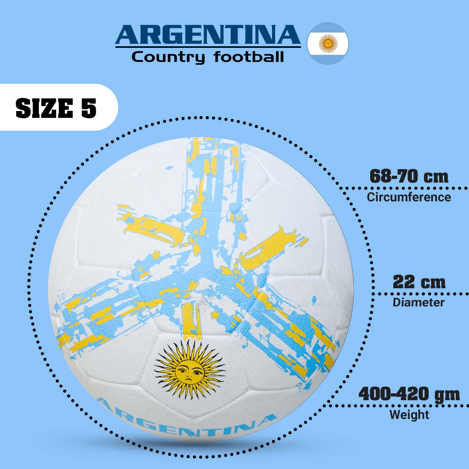 Synco Country Flag Football - Argentina (Size-5)