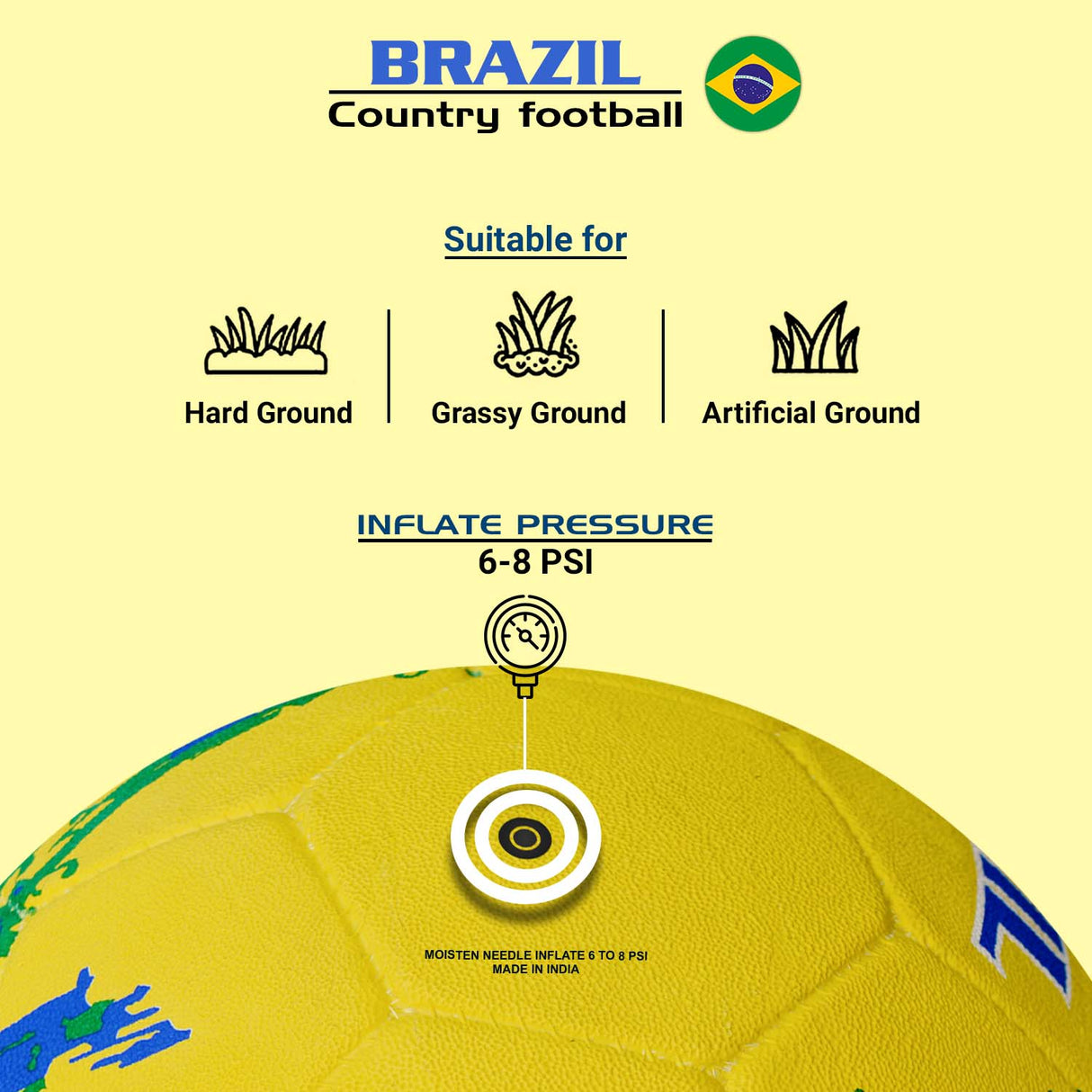 Synco Country Flag Football - Brazil (Size-5)